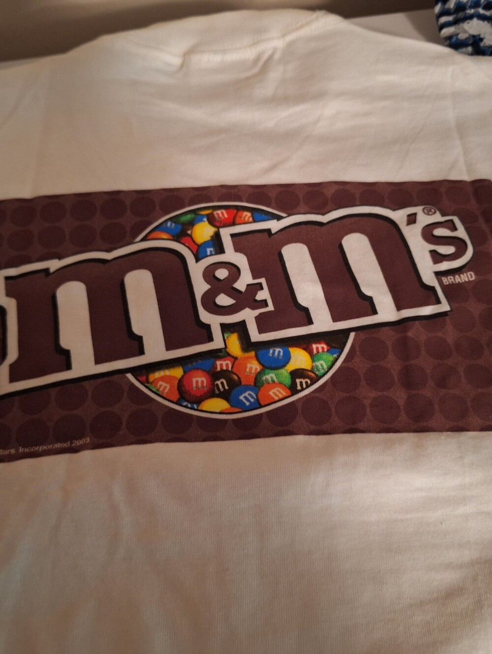 M&M Candy Vintage Adult medium 100% Cotton T-shirt 2003 Branded White Hanes